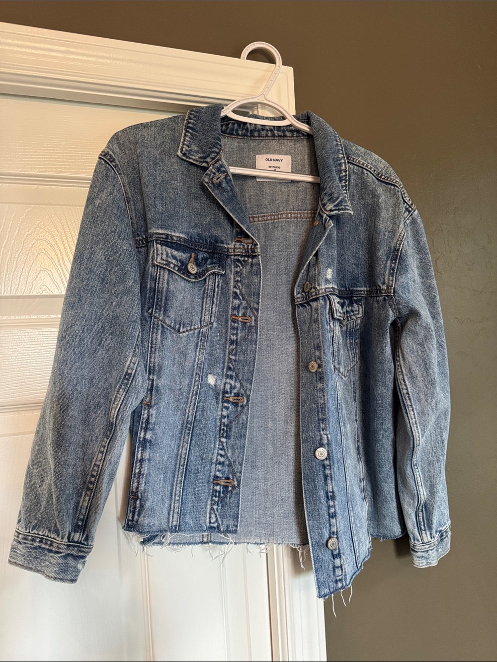 Old Navy Light Blue Distressed Denim Jacket